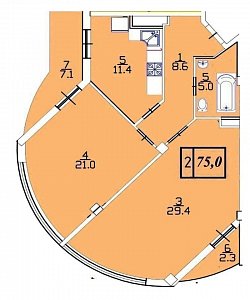 Двухкомнатная квартира