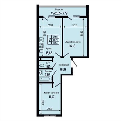 2-комнатная квартира