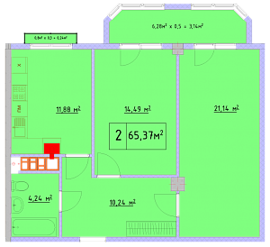 Двухкомнатная квартира